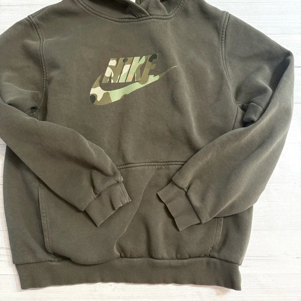 Nike kids black hooded sweatshirt camo‎ logo youth XL